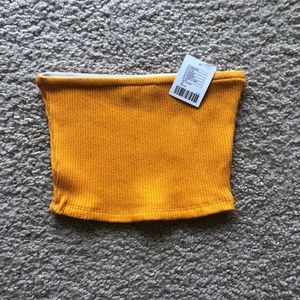 UO Ribbed Knit Crop Top (Yellow)